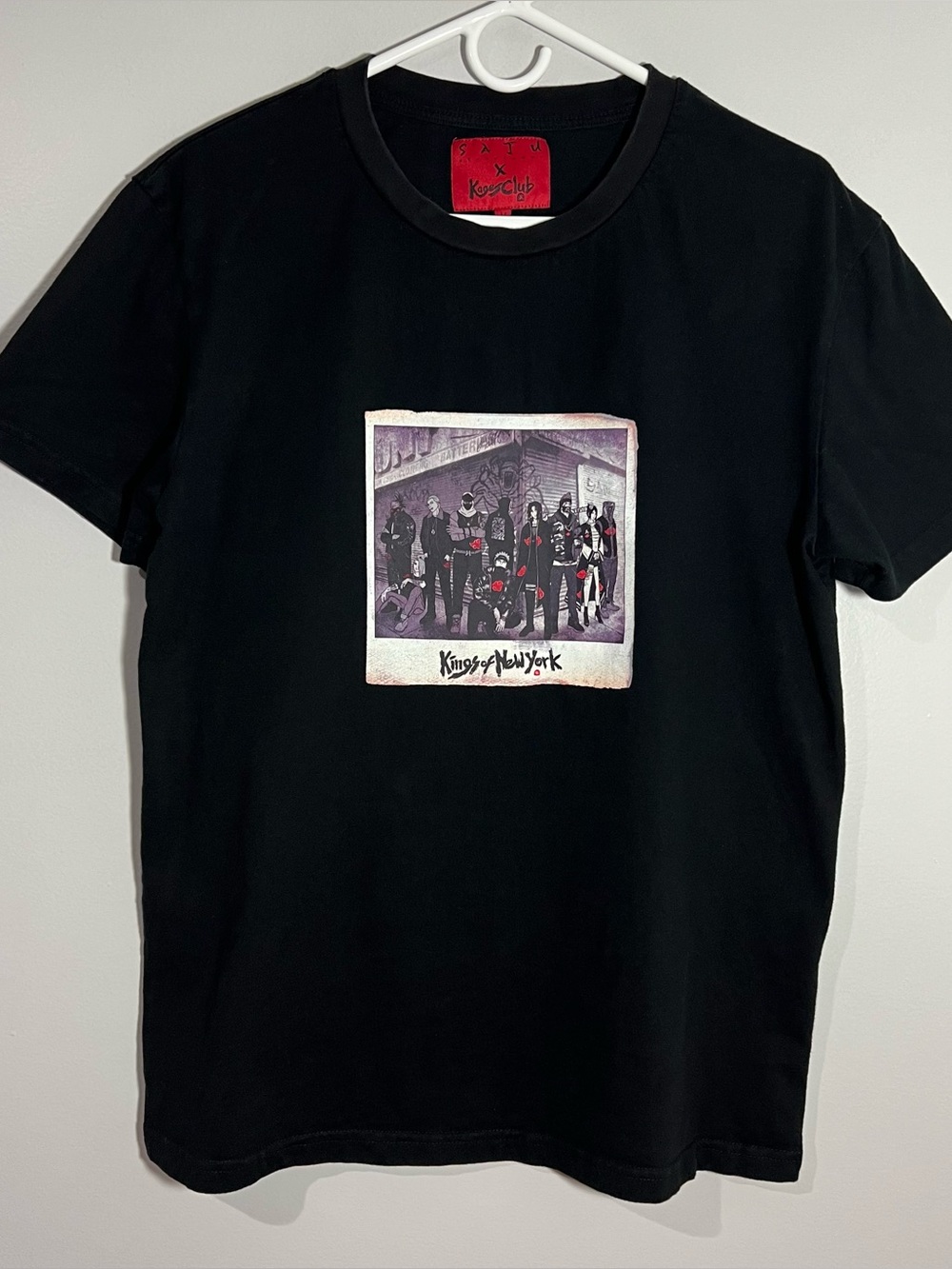 Saju Kages Club Naruto Akatsuki Anime Black Short Sleeve T-Shirt Mens Medium
